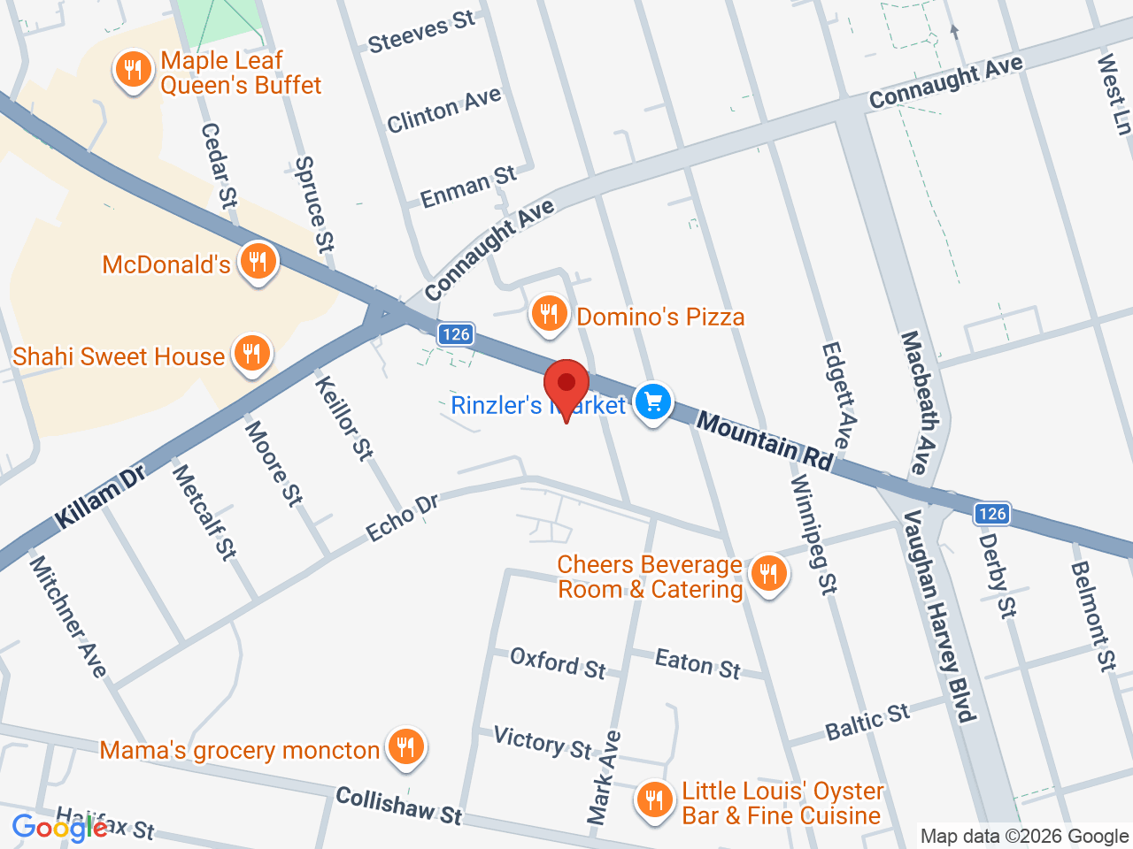 Street map for Cannabis NB, 824 Mountain Rd, Moncton NB