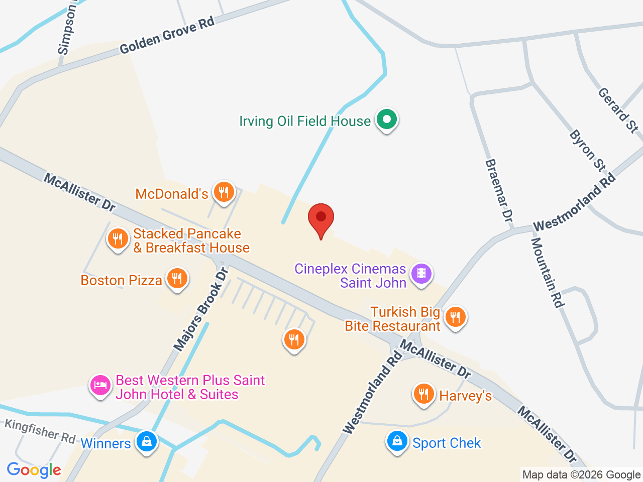 Street map for Cannabis NB, 147 McAllister Dr, Saint John NB