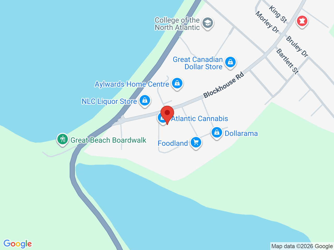 Street map for Atlantic Cannabis, 71 Blockhouse Rd, Placentia NL