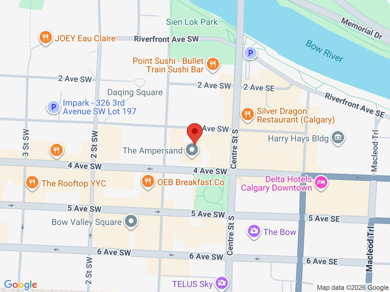 Street map for Five Founders, 140 4 Ave SW Suite 1440, Calgary AB
