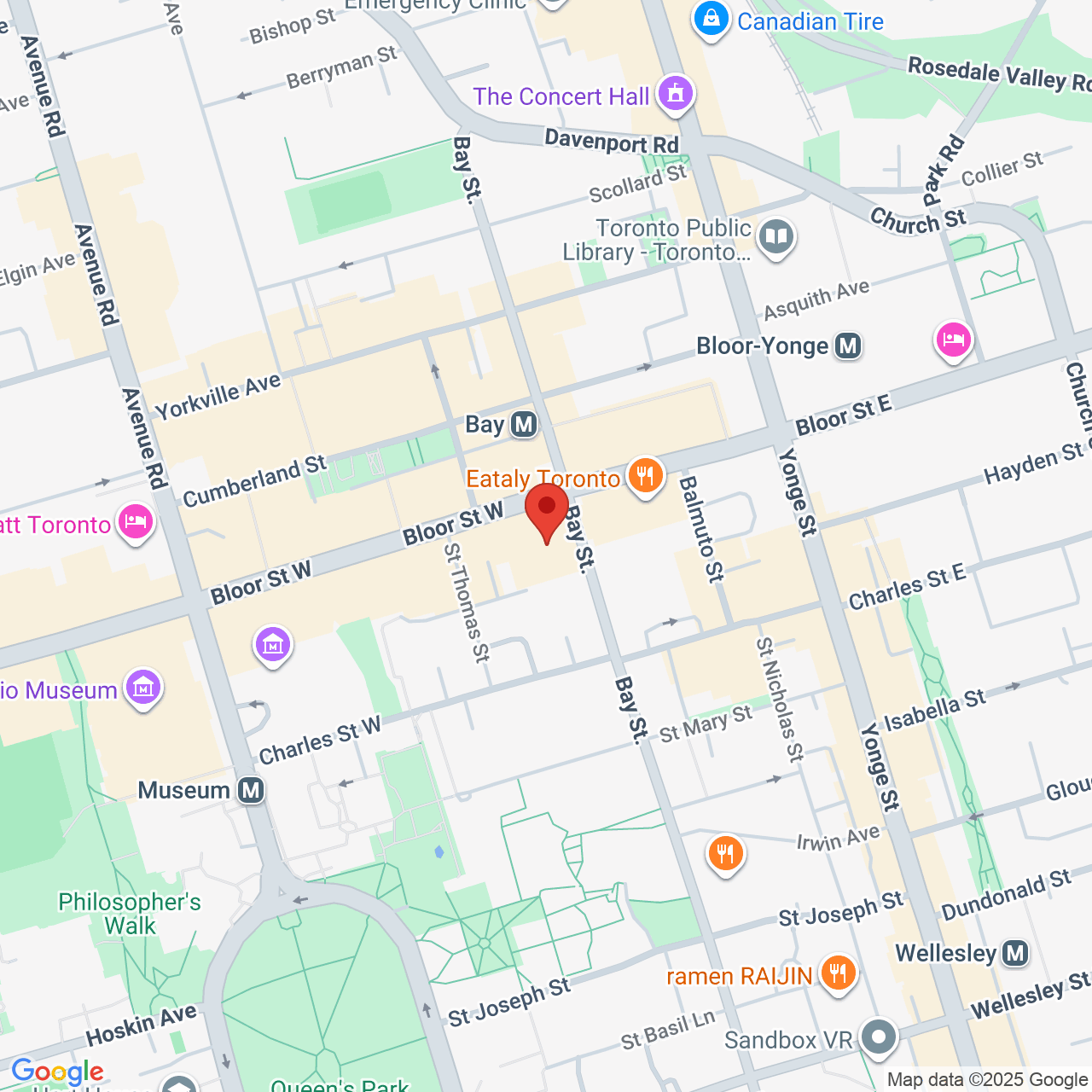 Street map for Premium 5, 77 Bloor St W, Toronto ON
