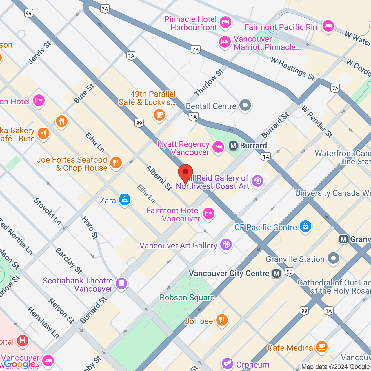 Street map for Lotus, 1030 W Georgia St, Vancouver BC