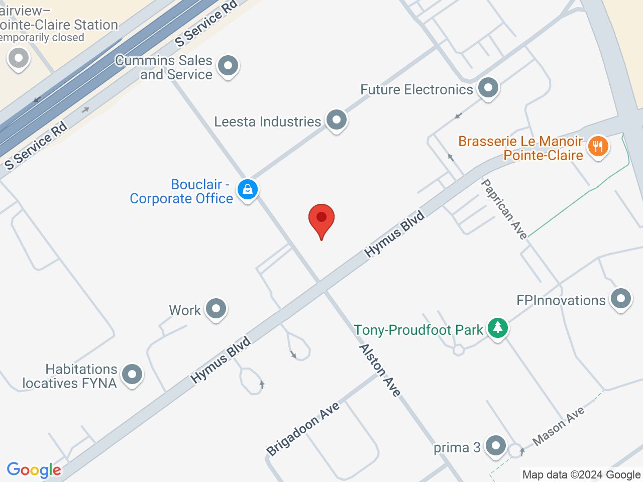 Street map for Bud Lafleur, 243 boulevard Hymus, Pointe-Claire QC