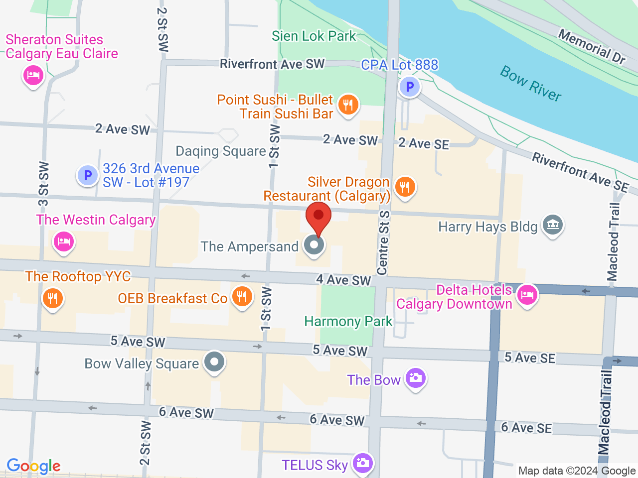 Street map for Qwest 35s, 140 4 Ave SW Suite 1440, Calgary AB