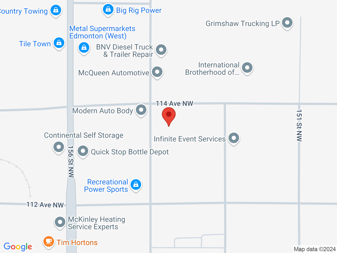 Street map for Zele, 15353 114 Ave NW, Edmonton AB