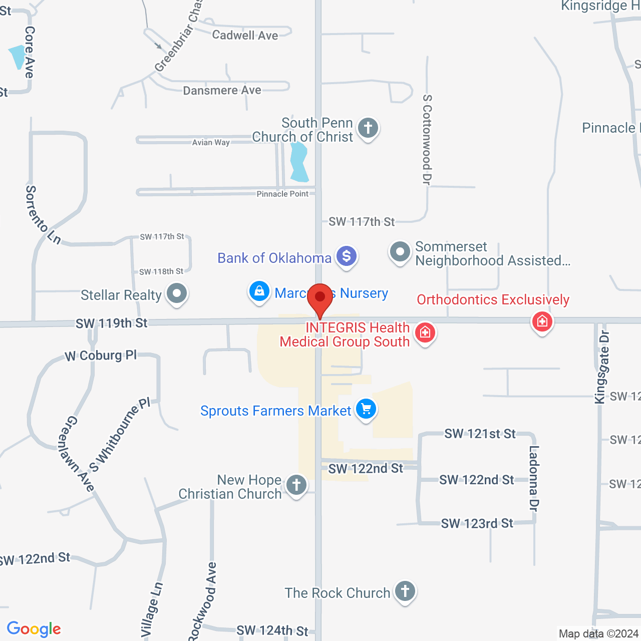 Street map for Fly North, South OKC, Oklahoma City OK