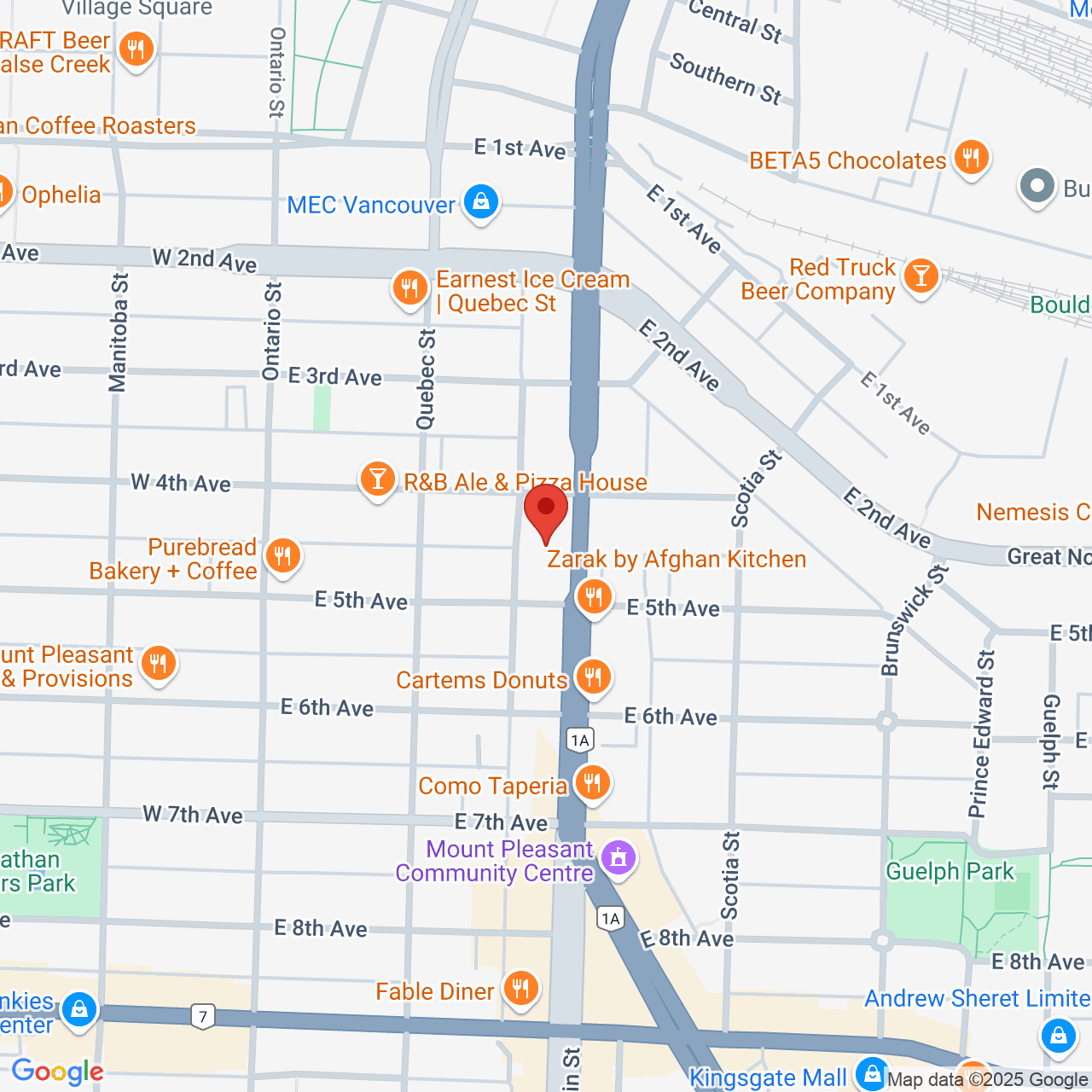 Street map for Naturally Nutra, 2015 Main St, Vancouver BC