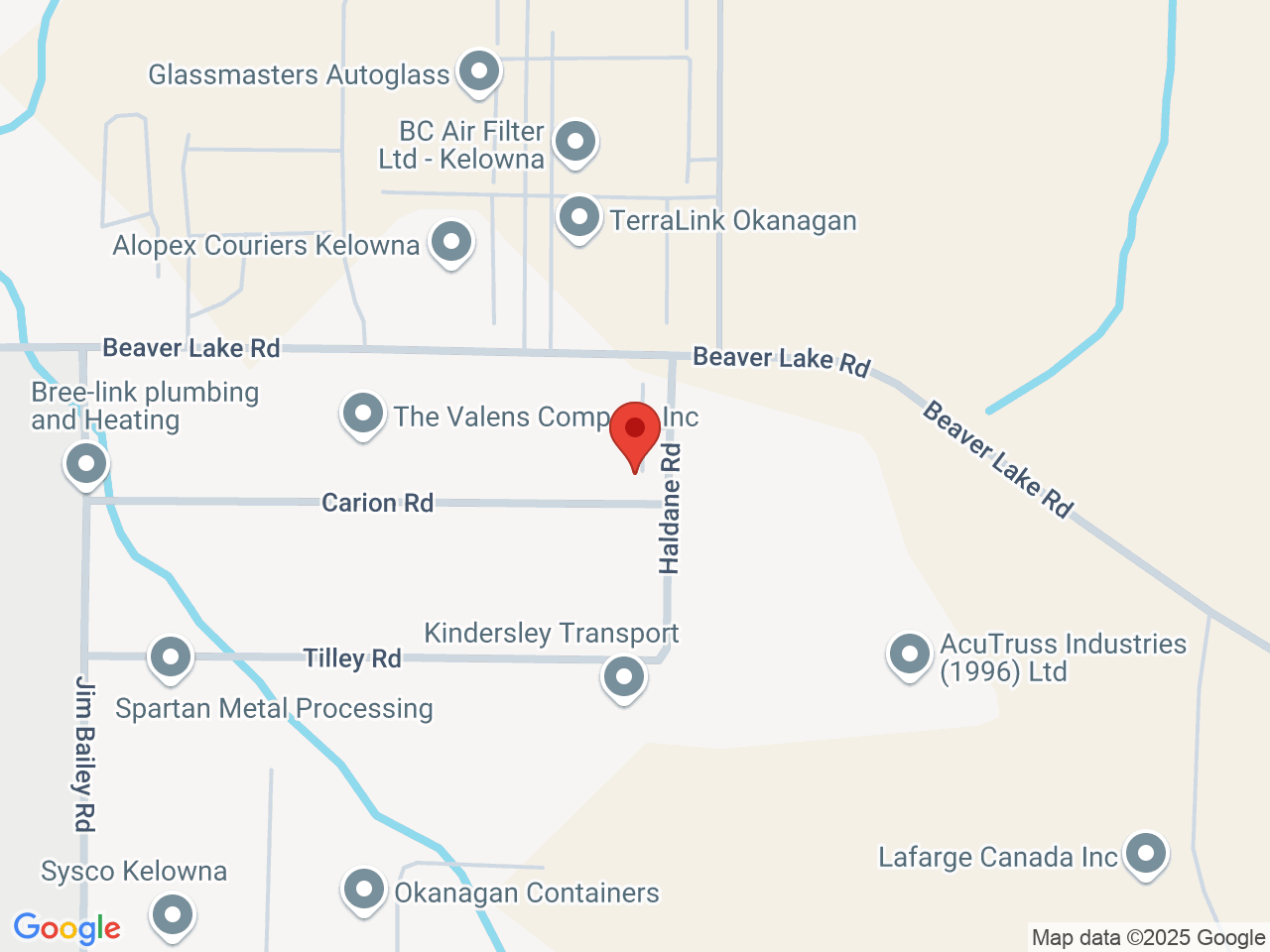 Street map for Terra Labs, 9526 Haldane Rd, Kelowna BC