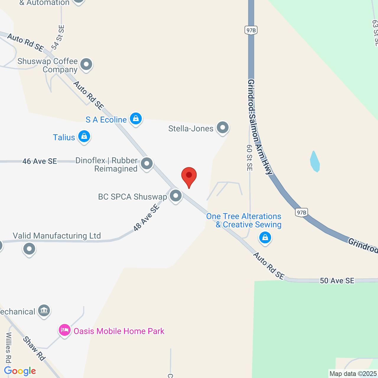 Street map for Wildcard Extracts, 5851 Auto Rd, Salmon Arm BC