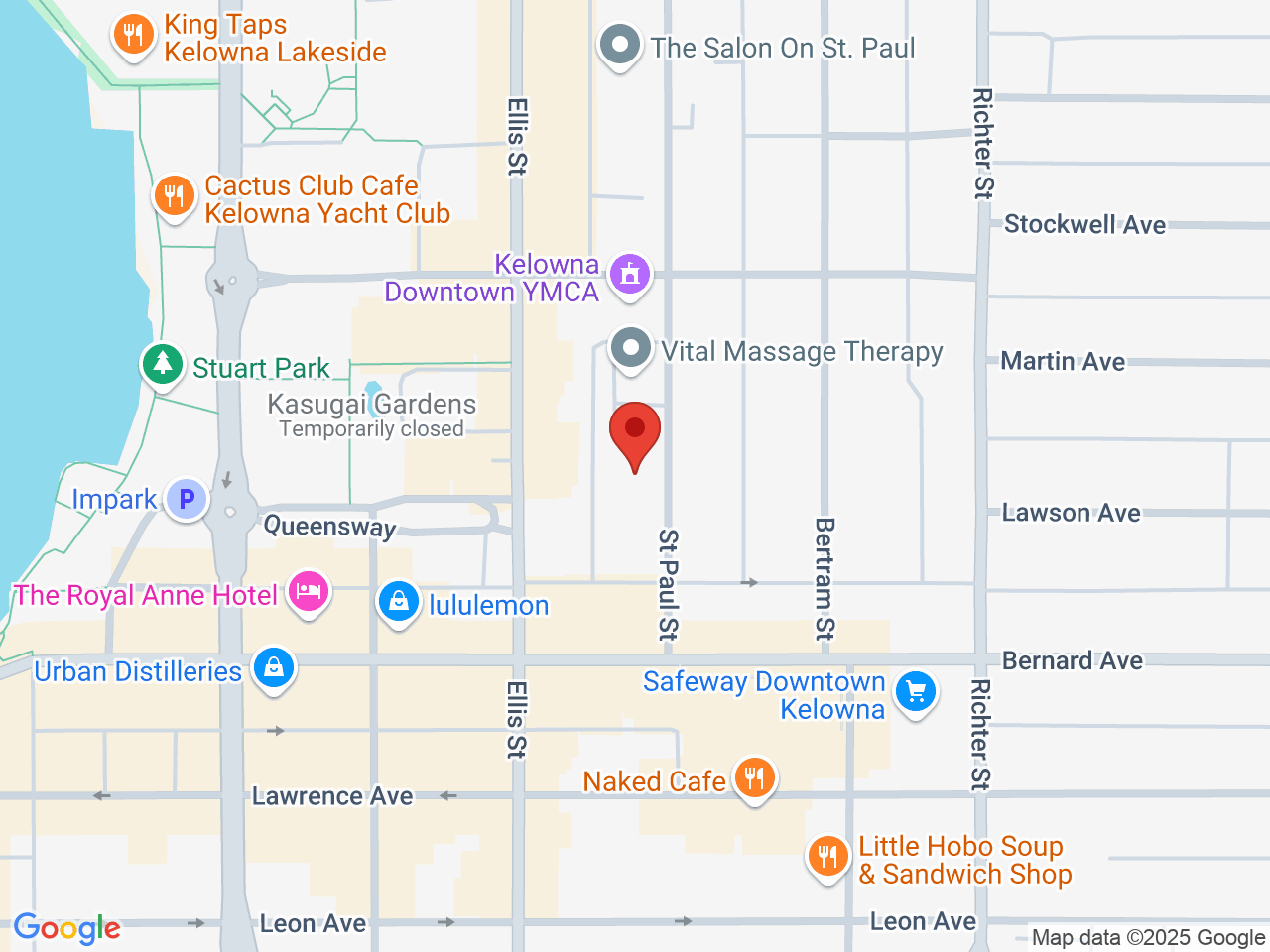 Street map for Chillbilly, 1450 St. Paul St, Kelowna BC