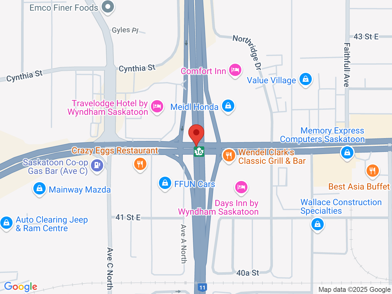 Street map for DiscoFSH, Corman Park No. 344, Saskatoon SK