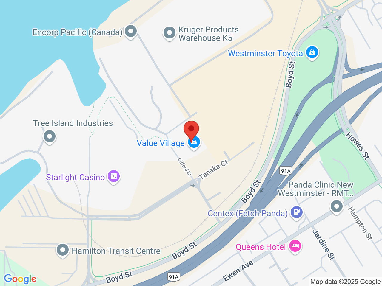 Street map for Even, 1135 Tanaka Ct Suite 120, New Westminster BC