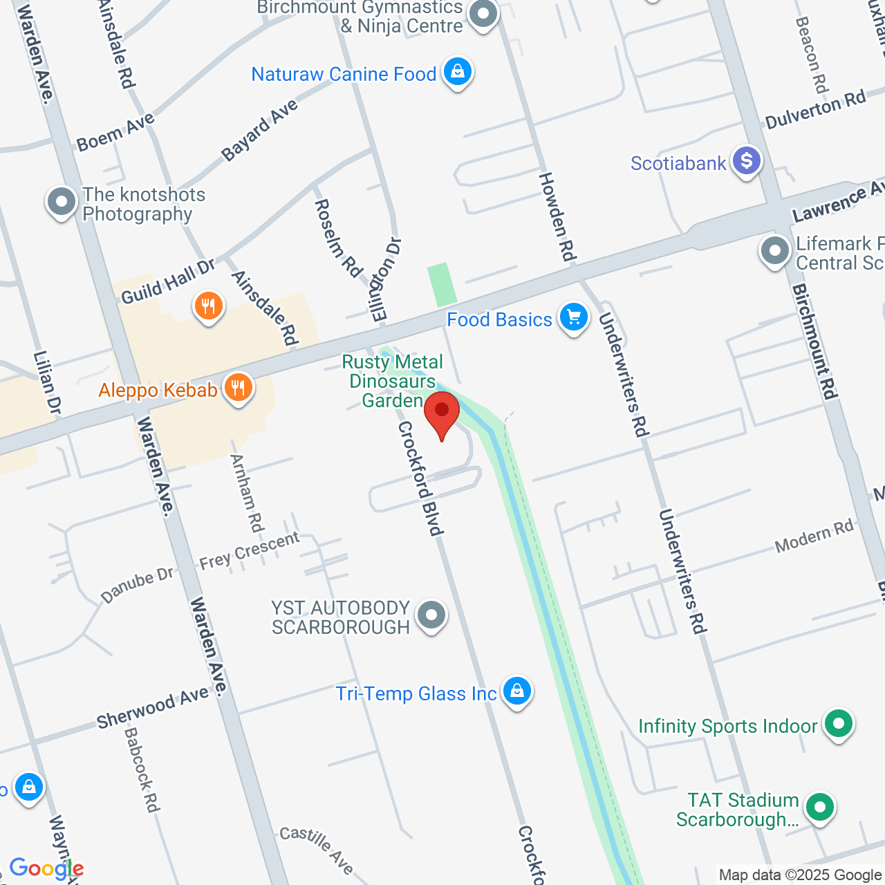 Street map for MaryJane's, 123 Crockford St, Scarborough ON