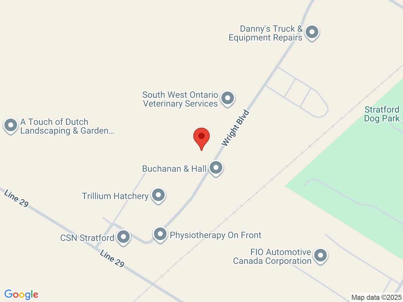 Street map for Electric Lettuce, 530 Wright Blvd, Stratford ON