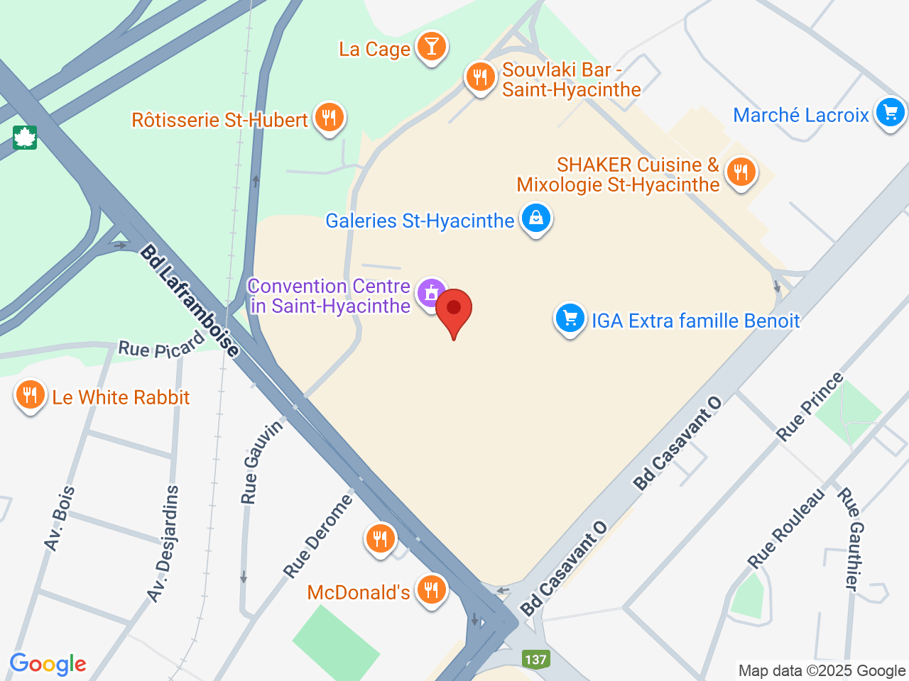 Street map for Spectre Cannabis, 1355 Daniel- Johnson Ouest, Saint-Hyacinthe QC