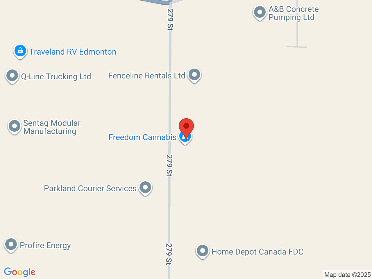 Street map for The Goo!, 9827 279 St, Acheson AB