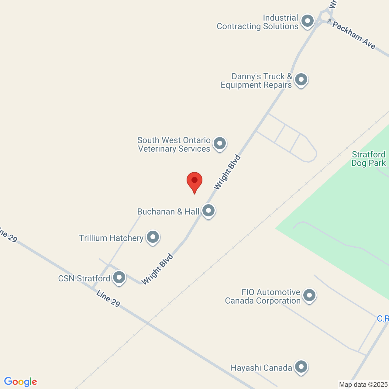 Street map for Smokestack, 530 Wright Blvd, Stratford ON