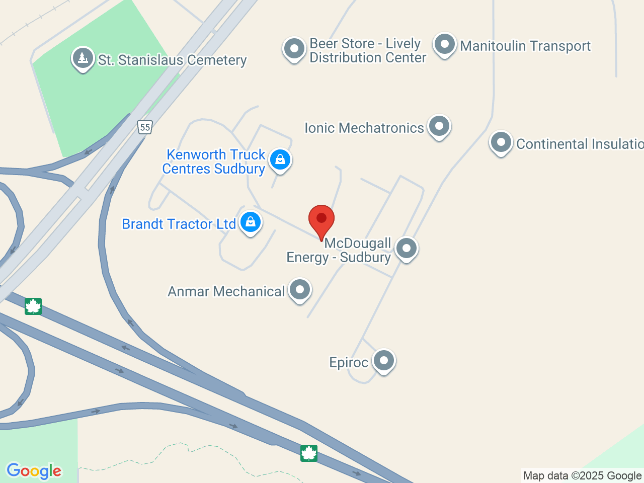 Street map for Baked Babes, 199 Mumford Rd, Lively ON