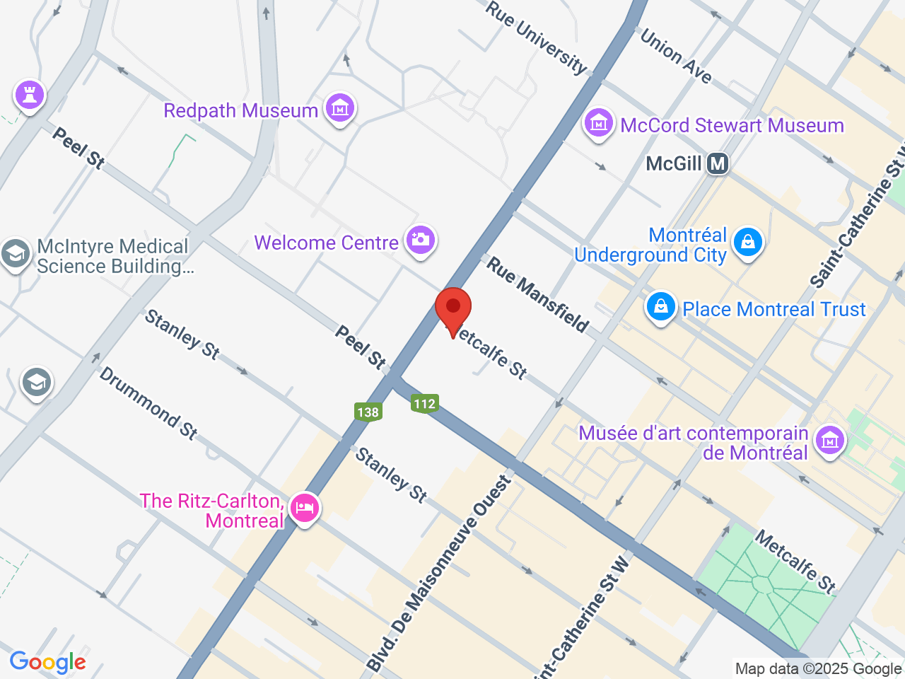 Street map for XoPro, 1010 Sherbrooke St West Ste 1800, Montreal QC