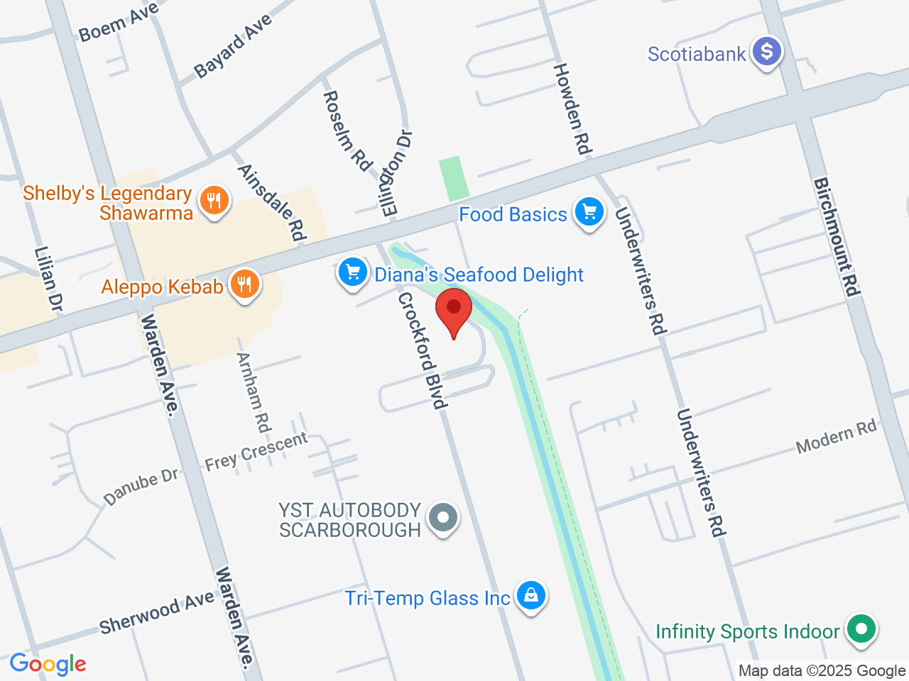 Street map for Dope Boys, 123 Crockford St, Scarborough ON
