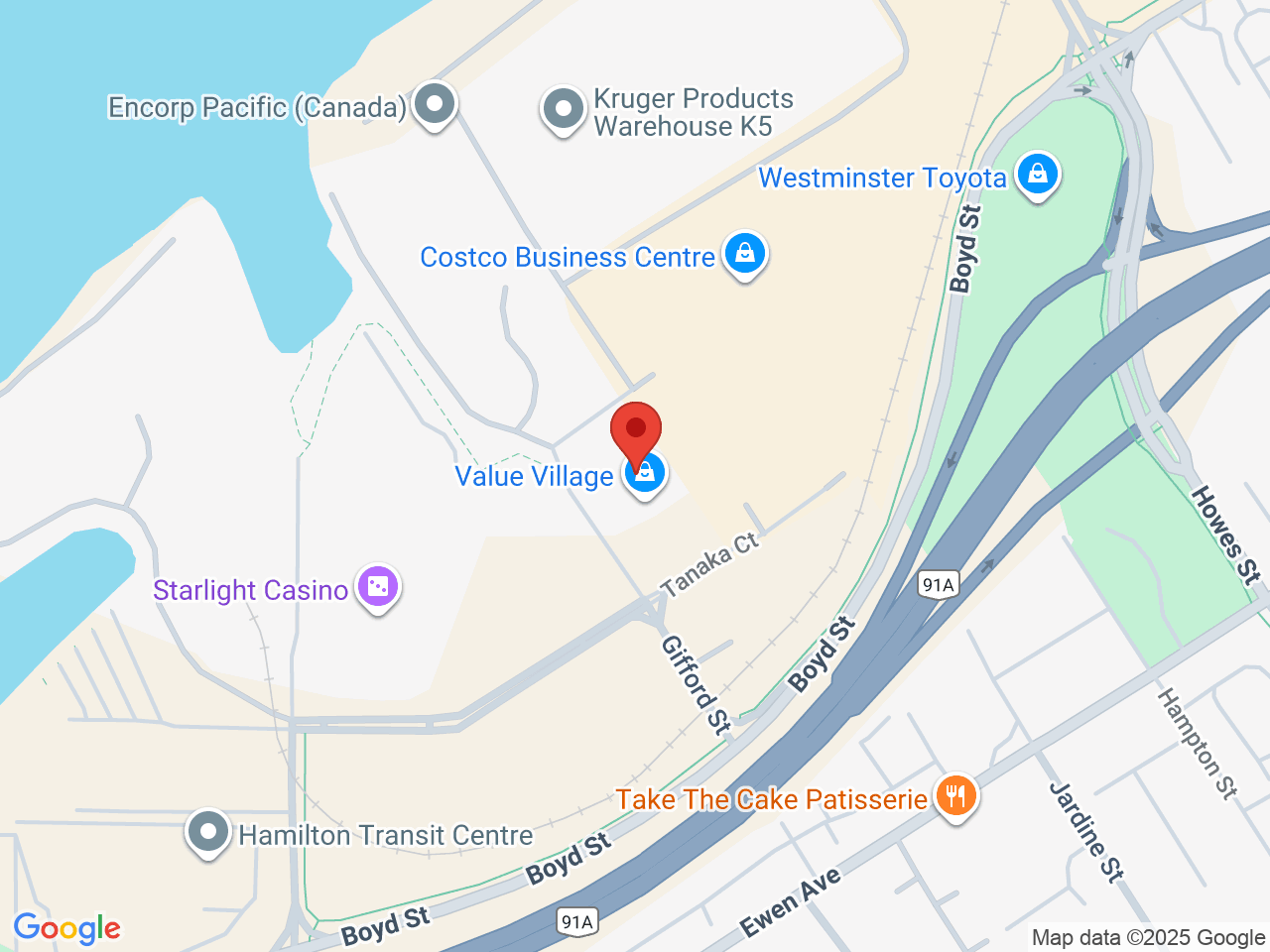 Street map for High Key, 1135 Tanaka Ct Suite 120, New Westminster BC