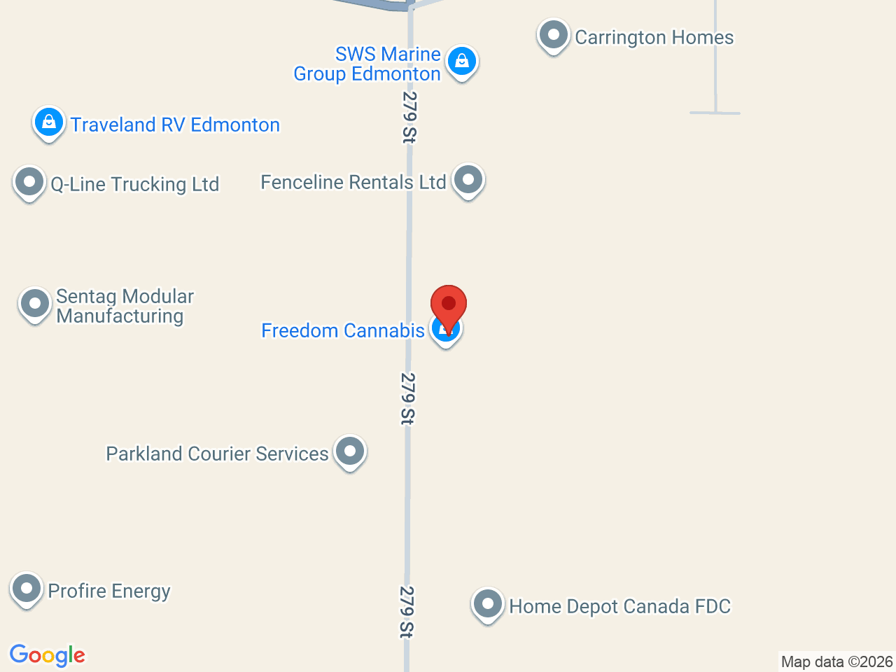 Street map for Invader, 9827 279 St, Acheson AB