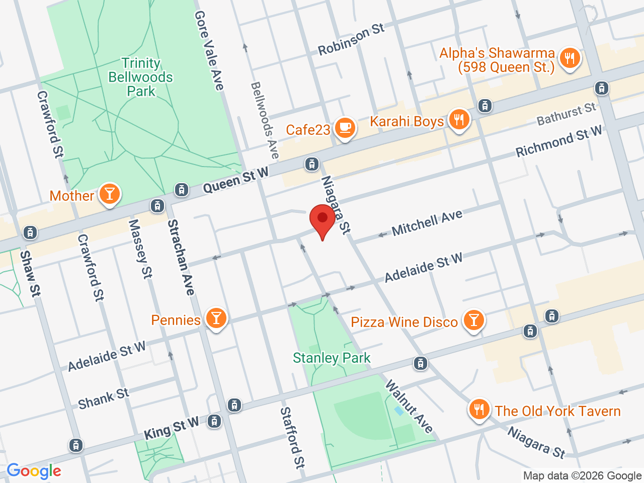 Street map for South Point, 777 Richmond St W Unit 002, Toronto ON