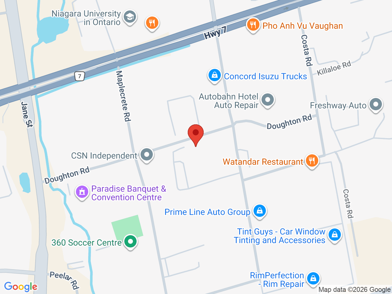 Street map for DreamCo, 176 Creditstone Rd, Unit 2, Vaughan ON