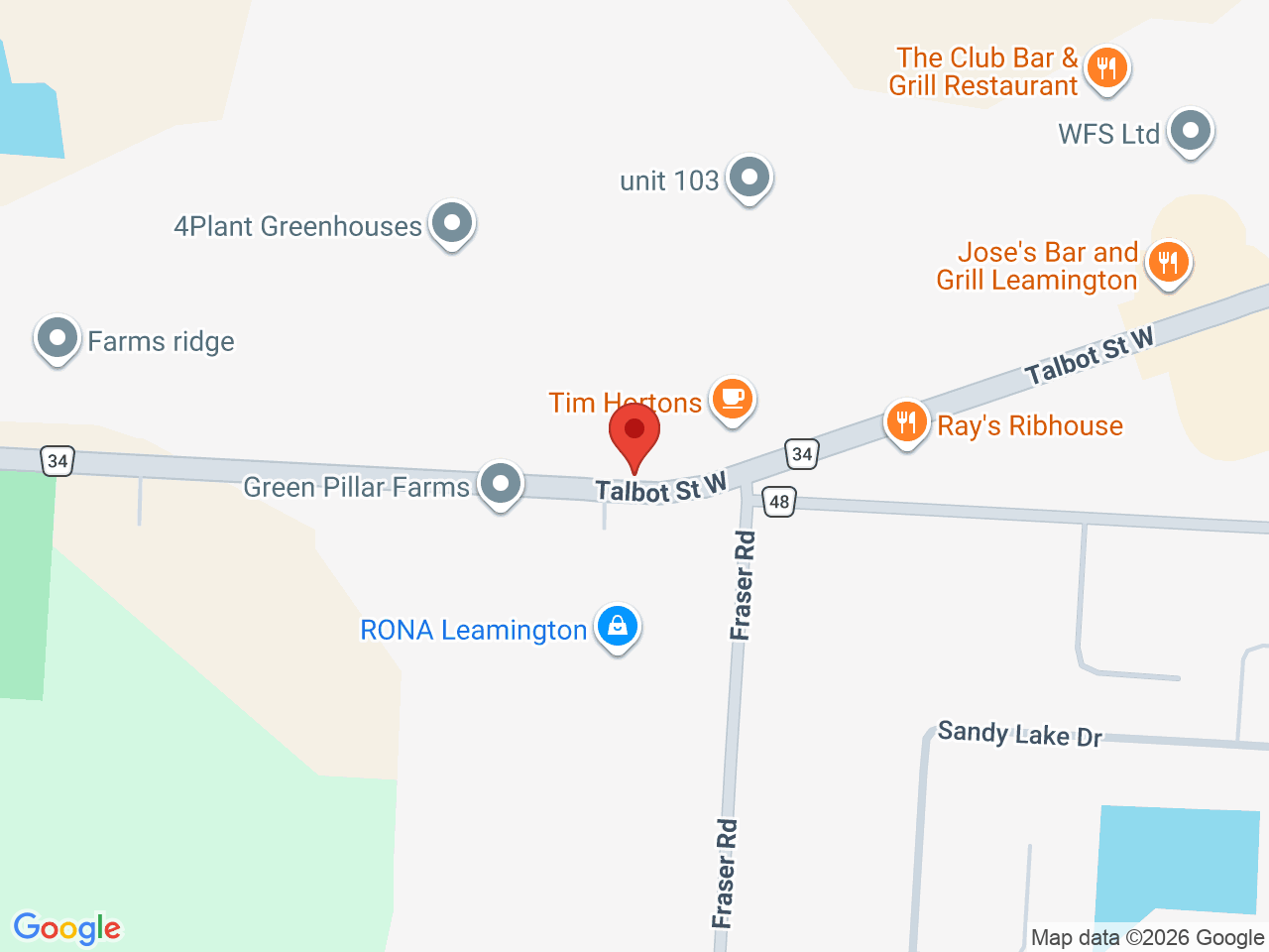 Street map for Zonna, 265 Talbot St W, Leamington ON