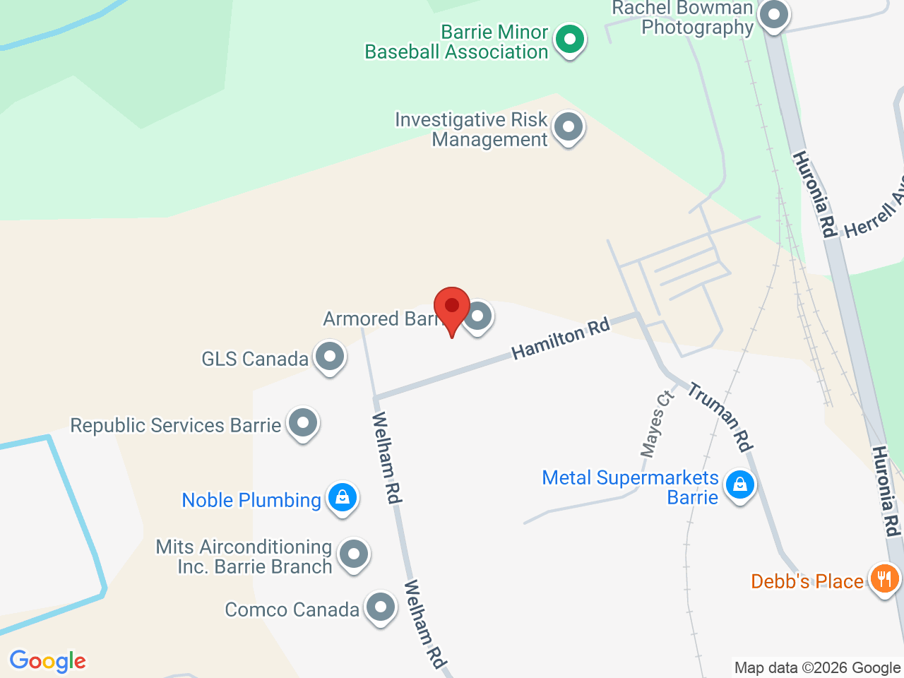 Street map for Mystic Milled, 14 Hamilton Rd, Barrie ON