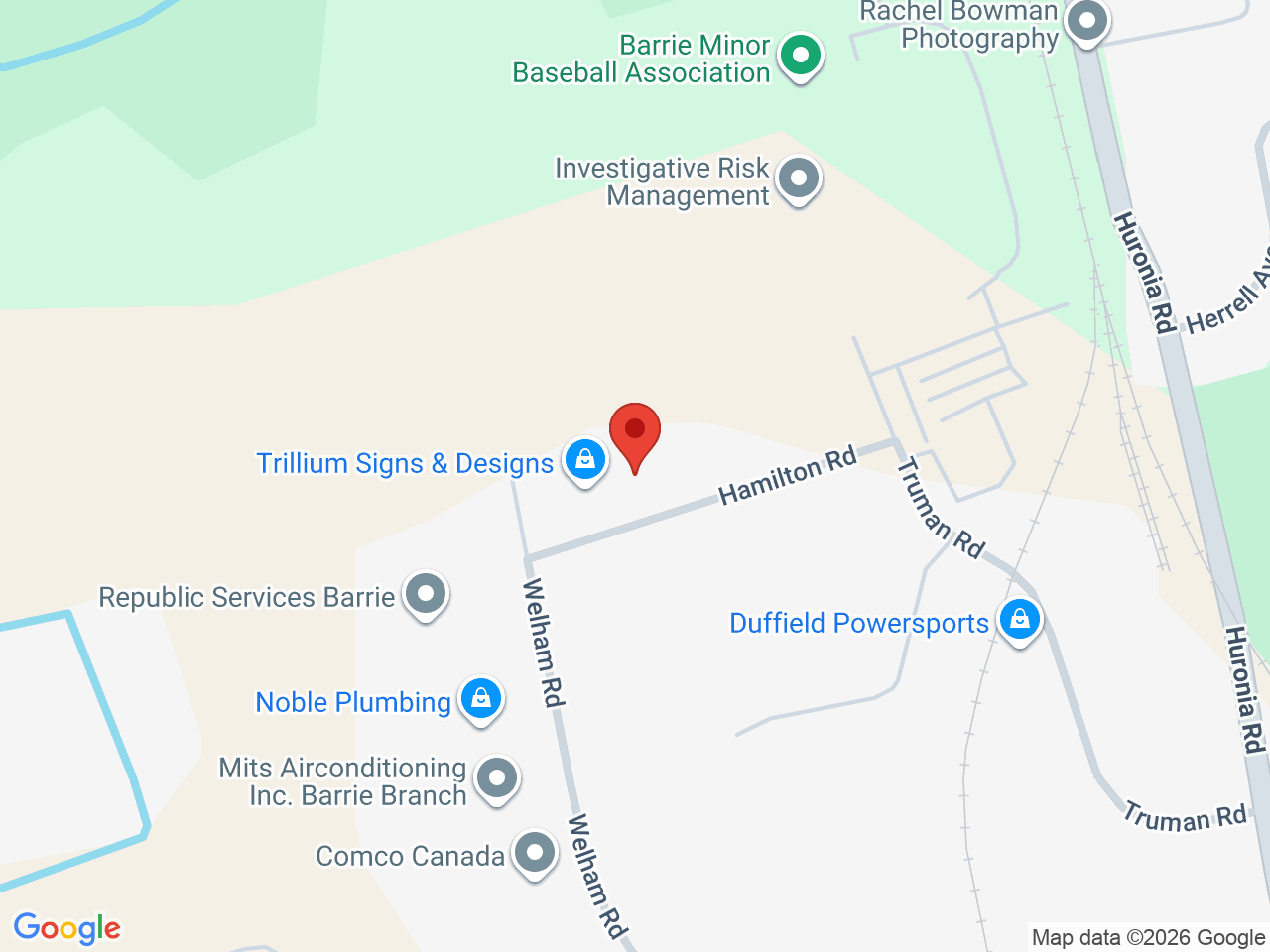 Street map for Canadian Pride, 14 Hamilton Rd, Barrie ON