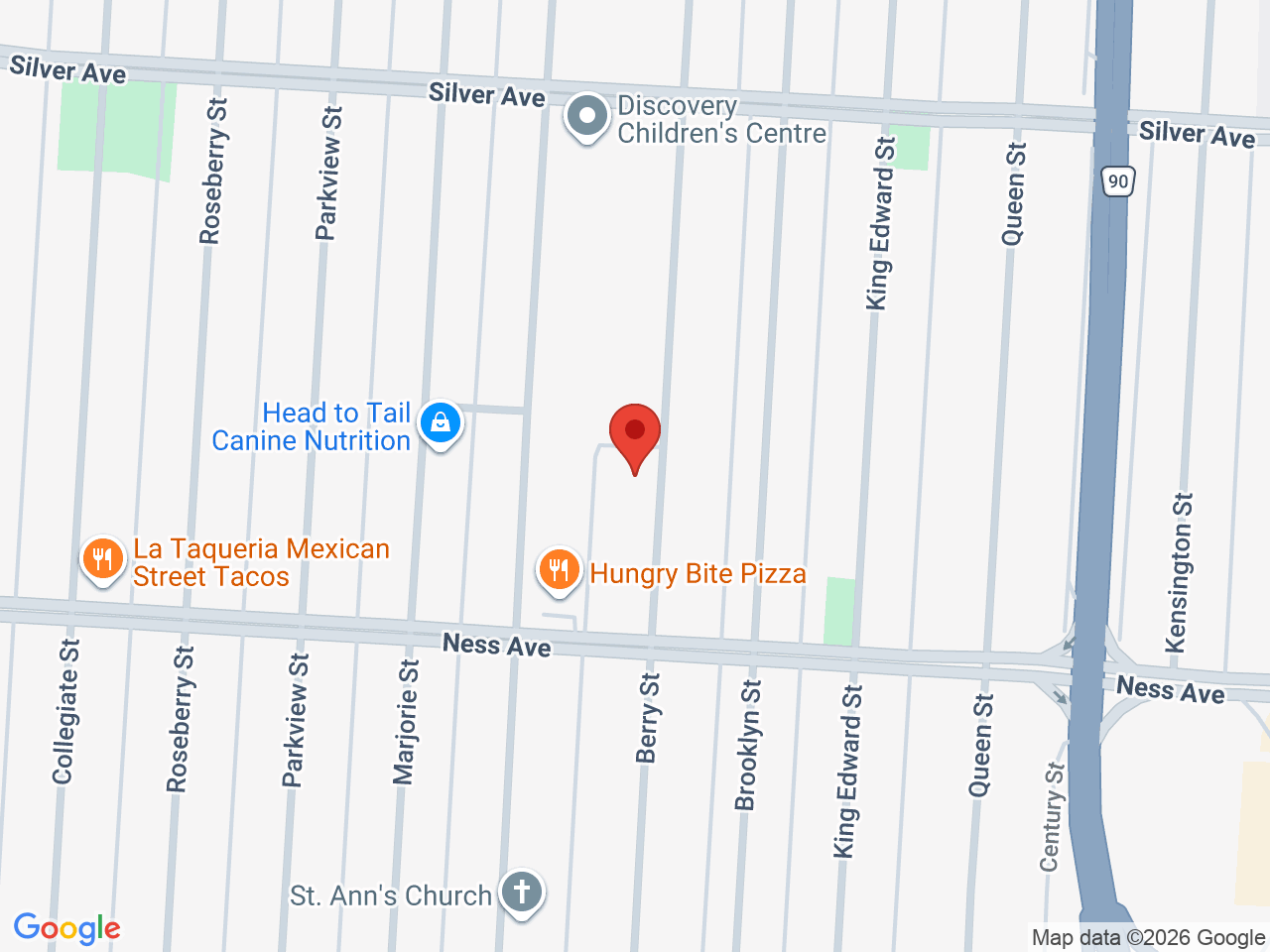 Street map for Two Hash Holes, 336 Berry St, Winnipeg MB